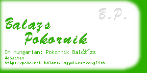 balazs pokornik business card